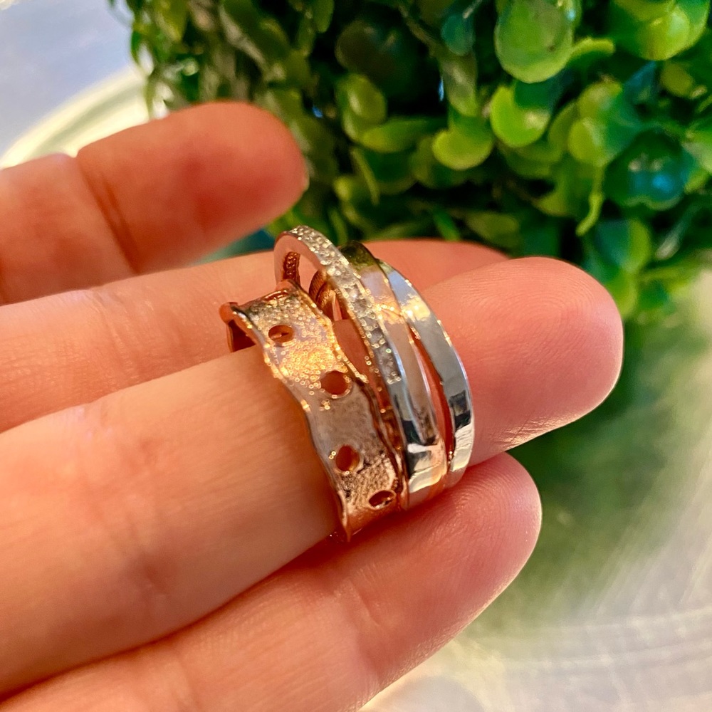 Rose Gold & Silver Wide Ring Brand New - Picture 7 of 10